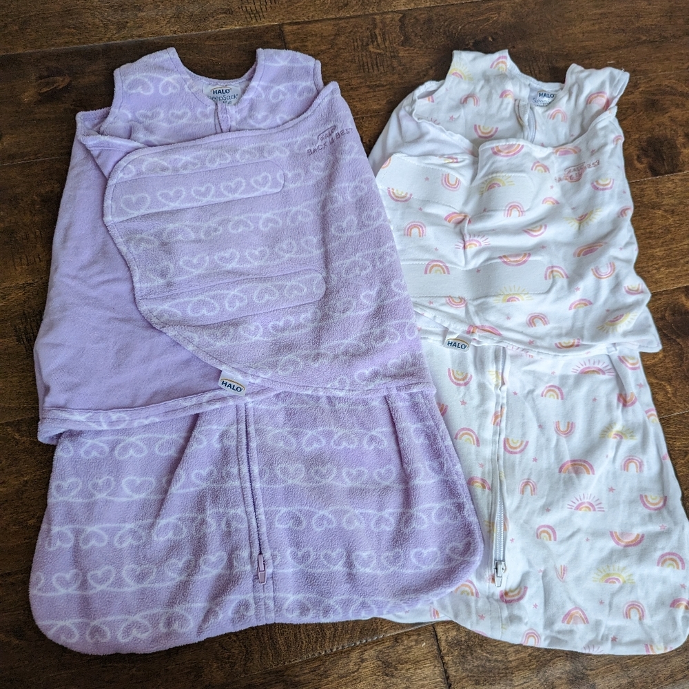 Set of 2 halo sleep swaddles.